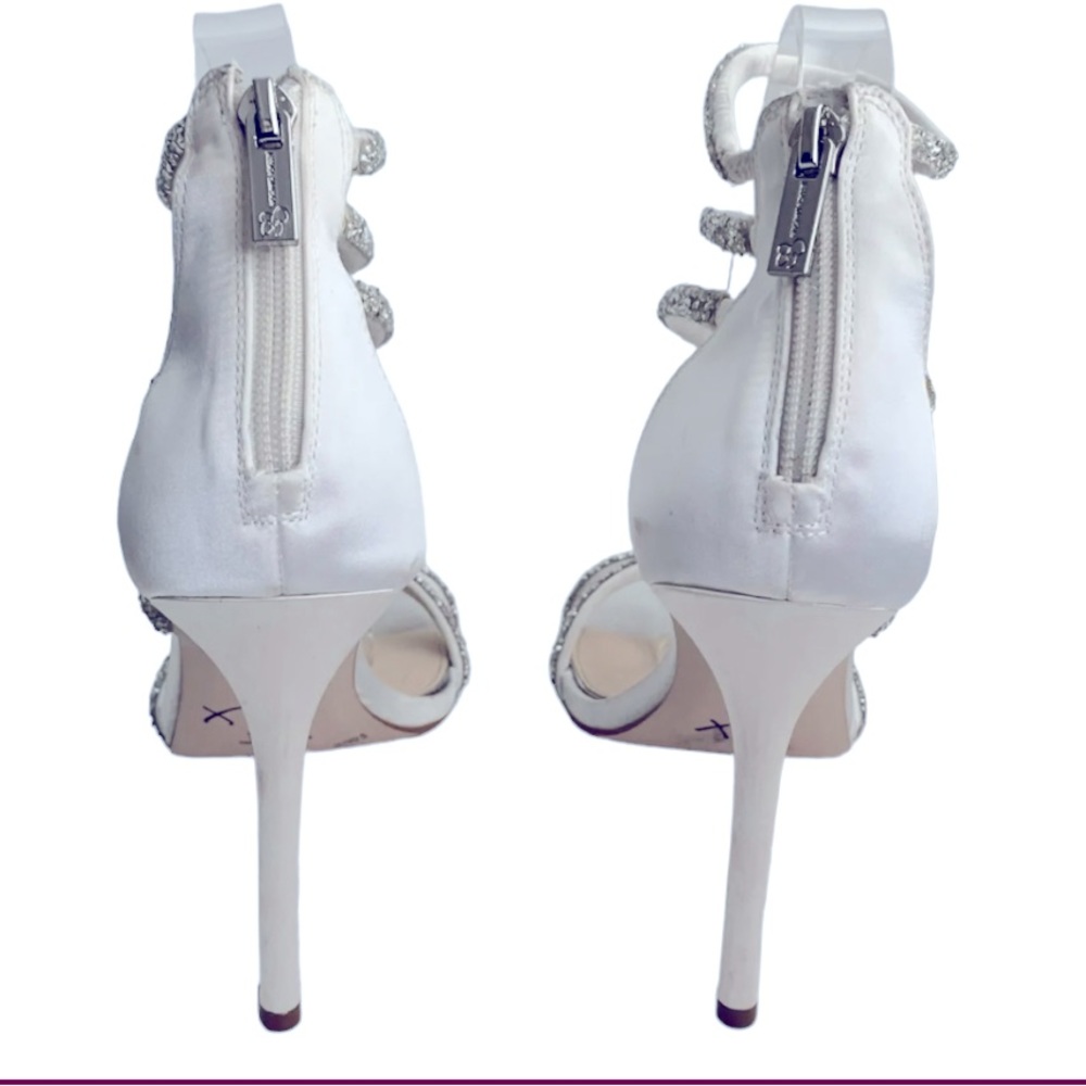 New Jessica Simpson White Rhinestone Trim Strappy Open Toe Women’s Shoes Size 6 - Picture 8 of 10